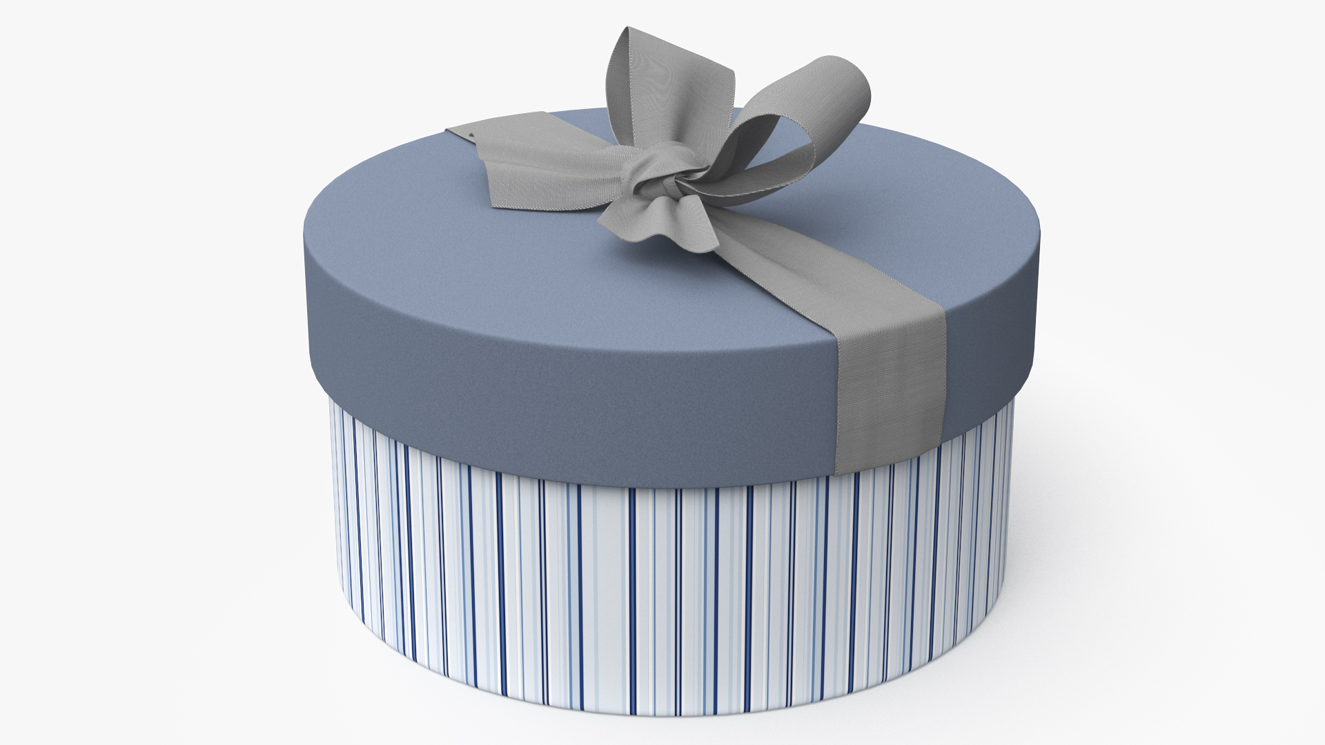 3D Round Gift Box with Ribbon