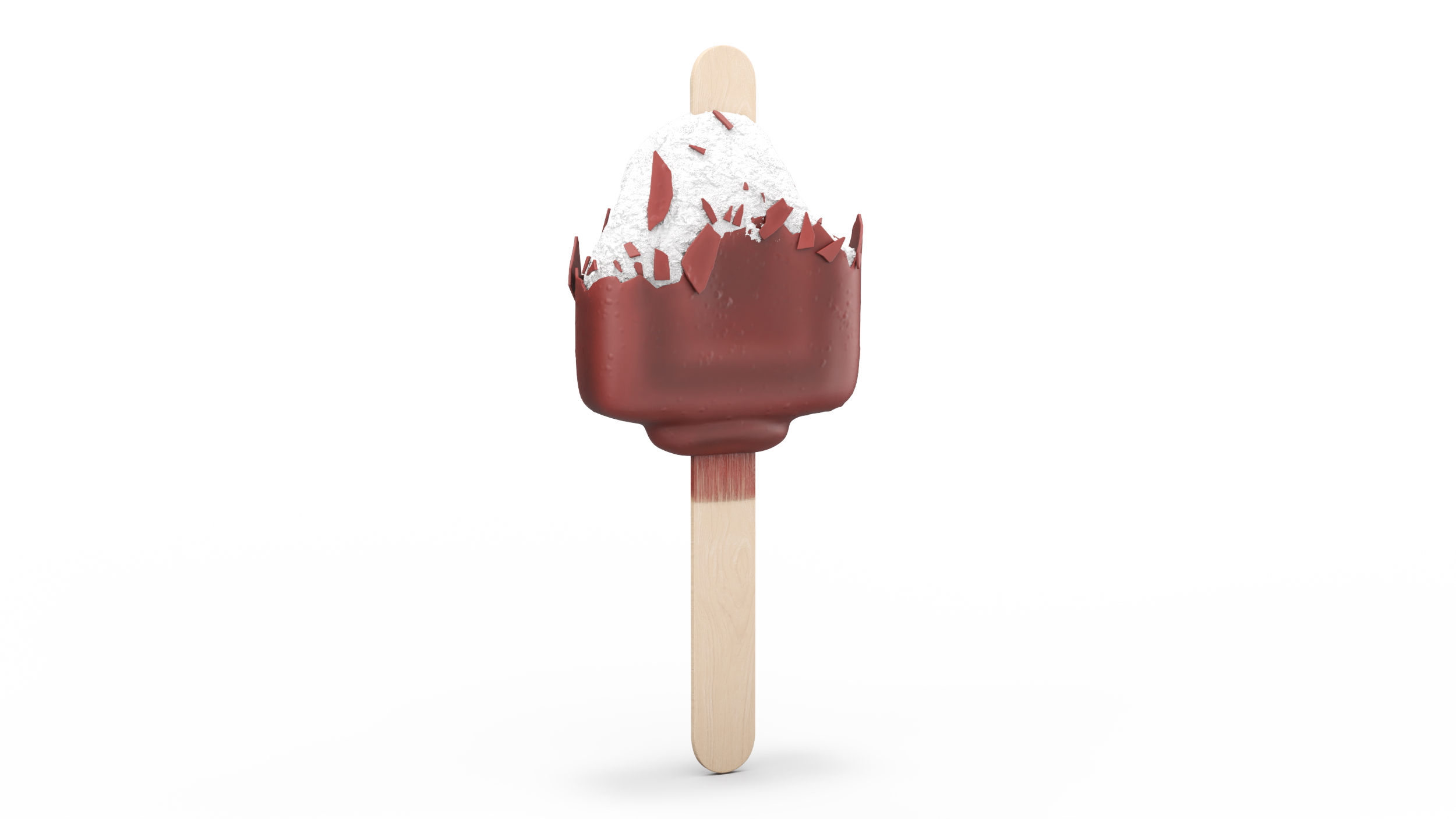 Eaten Chocolate Dipped Vanilla Ice Cream Bar 3D model