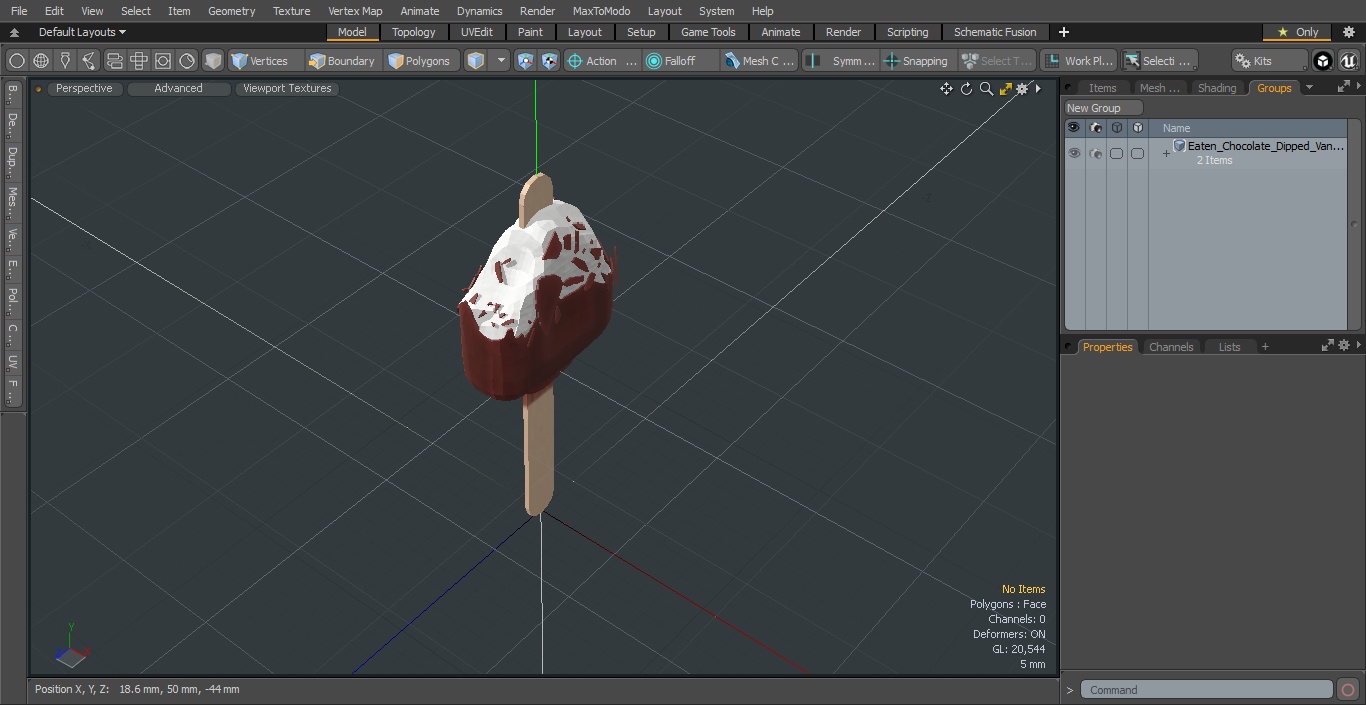 Eaten Chocolate Dipped Vanilla Ice Cream Bar 3D model