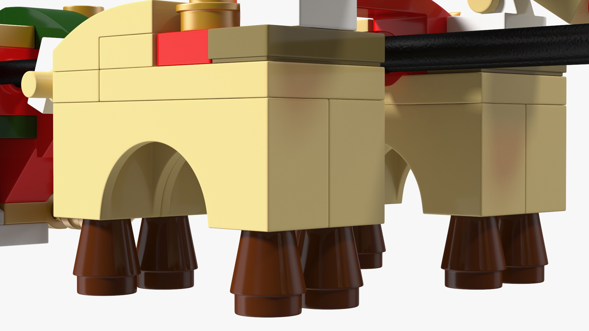 3D Lego Santa Sleigh and Reindeers