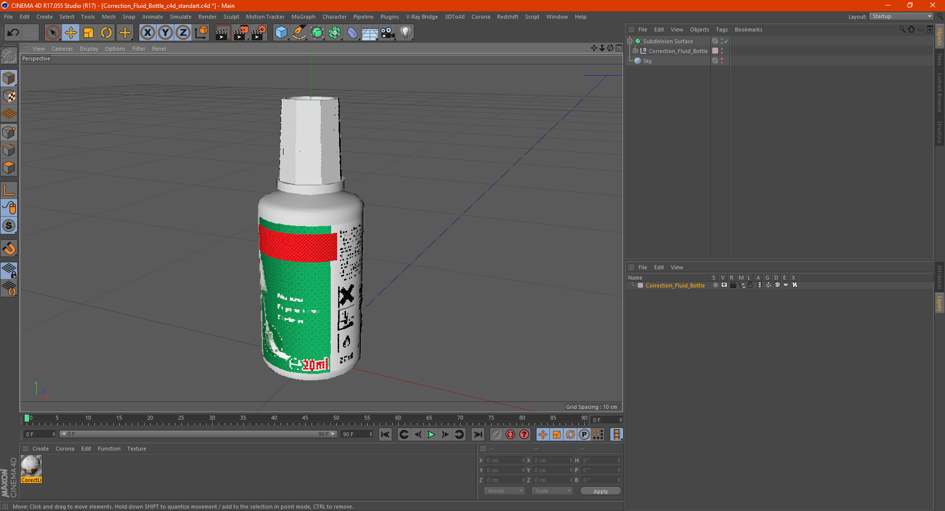 3D Correction Fluid Bottle model