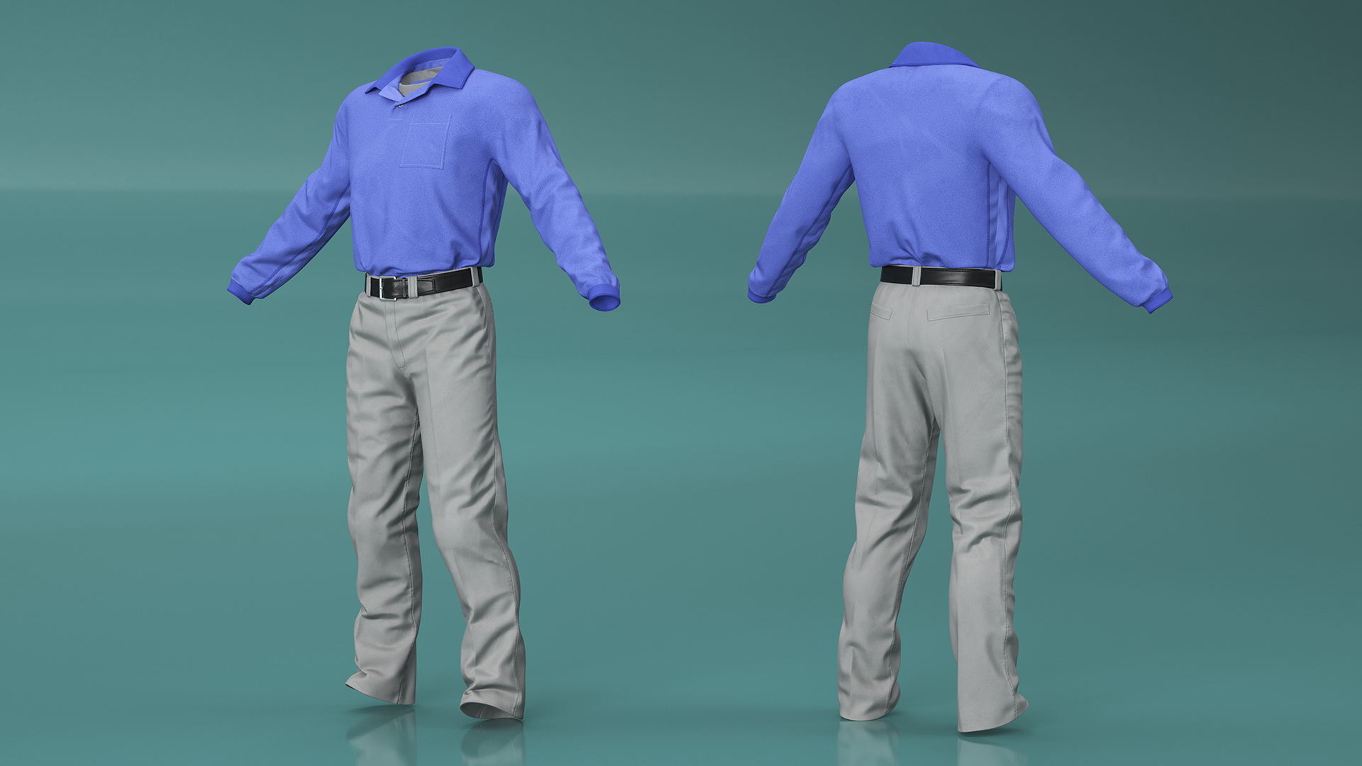 3D Casual Mens Clothes Set model