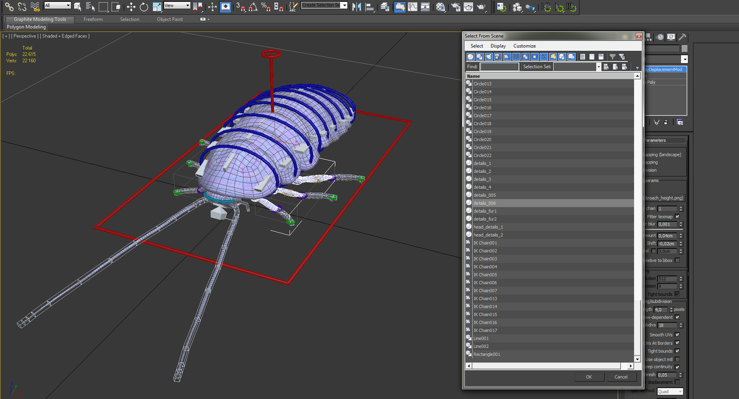 Hissing Cockroach Rigged 3D model