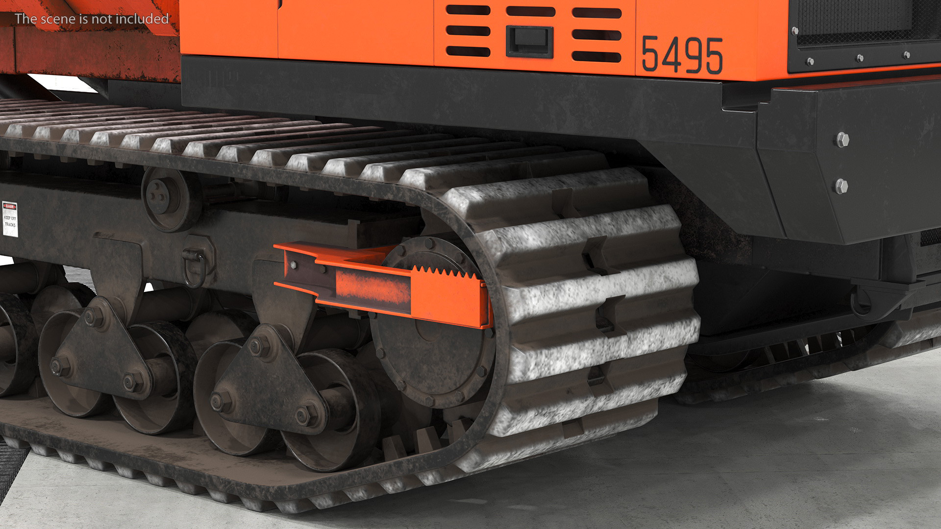 3D Rubber Tracked Dumper Old Rigged for Cinema 4D