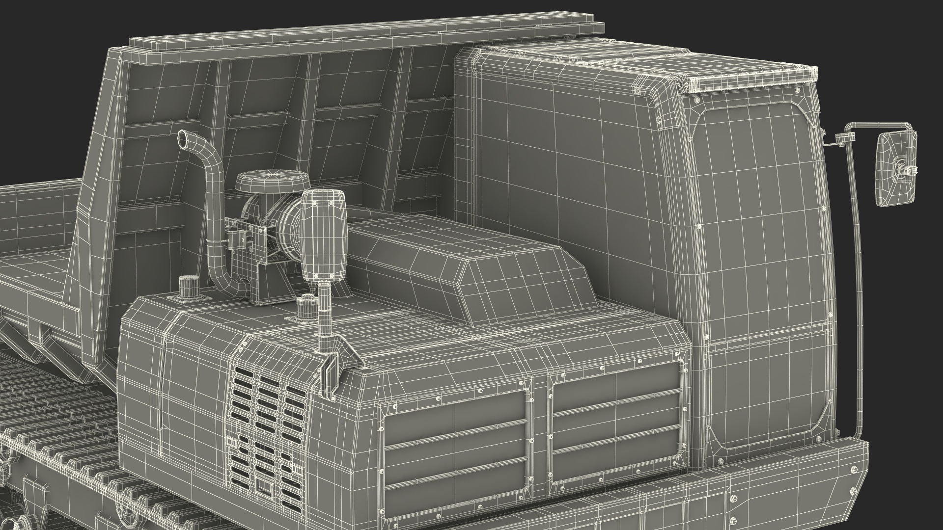 3D Rubber Tracked Dumper Old Rigged for Cinema 4D