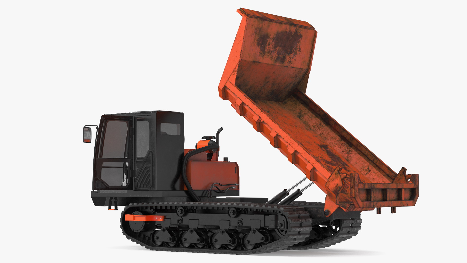 3D Rubber Tracked Dumper Old Rigged for Cinema 4D