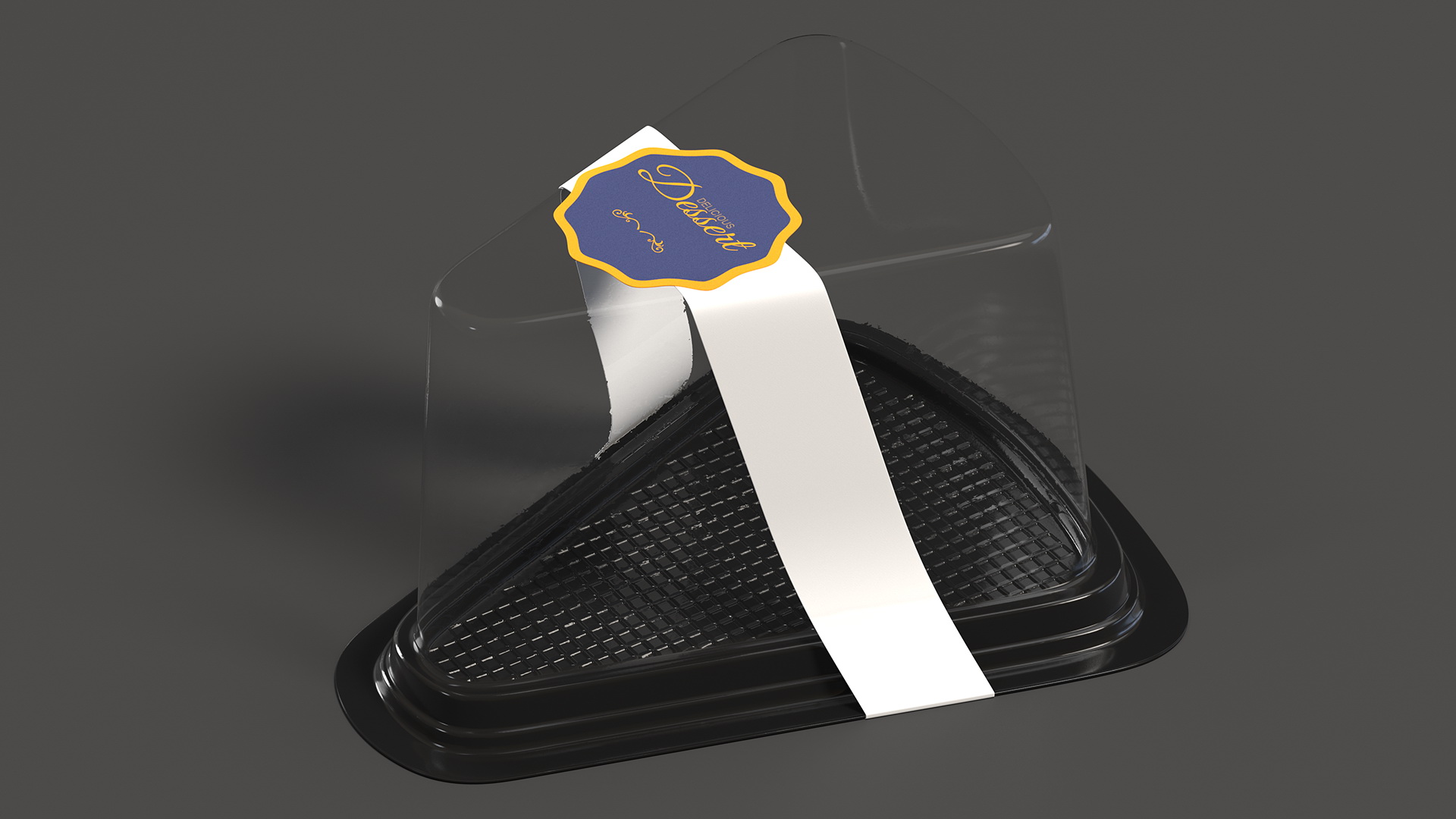 Packing for Cake Piece Triangular Black 3D model