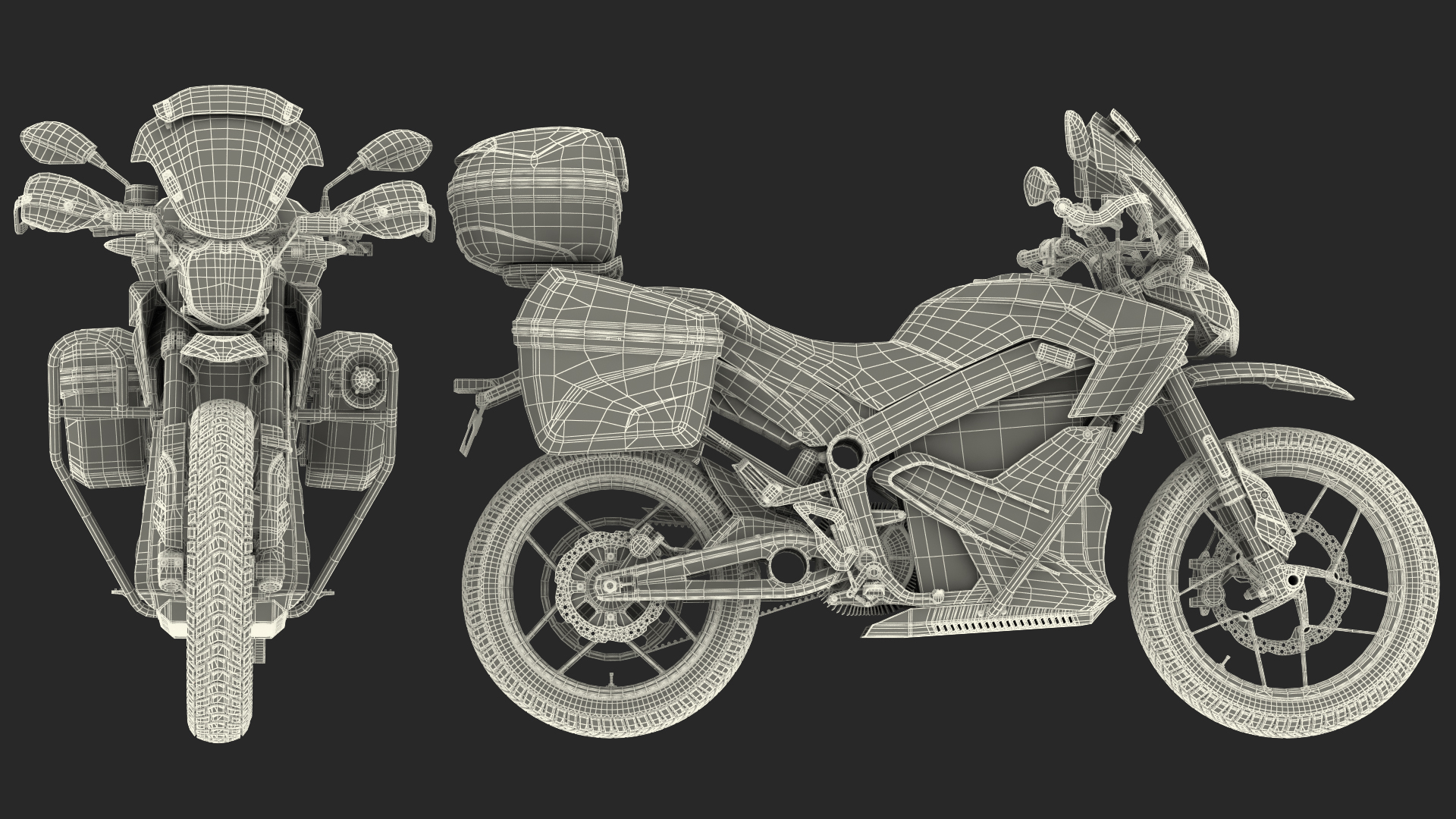 3D Electric Police Motorcycle