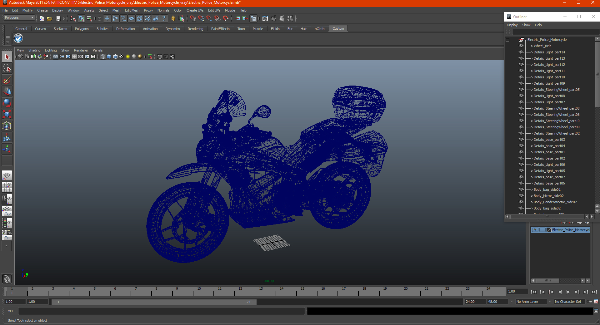 3D Electric Police Motorcycle