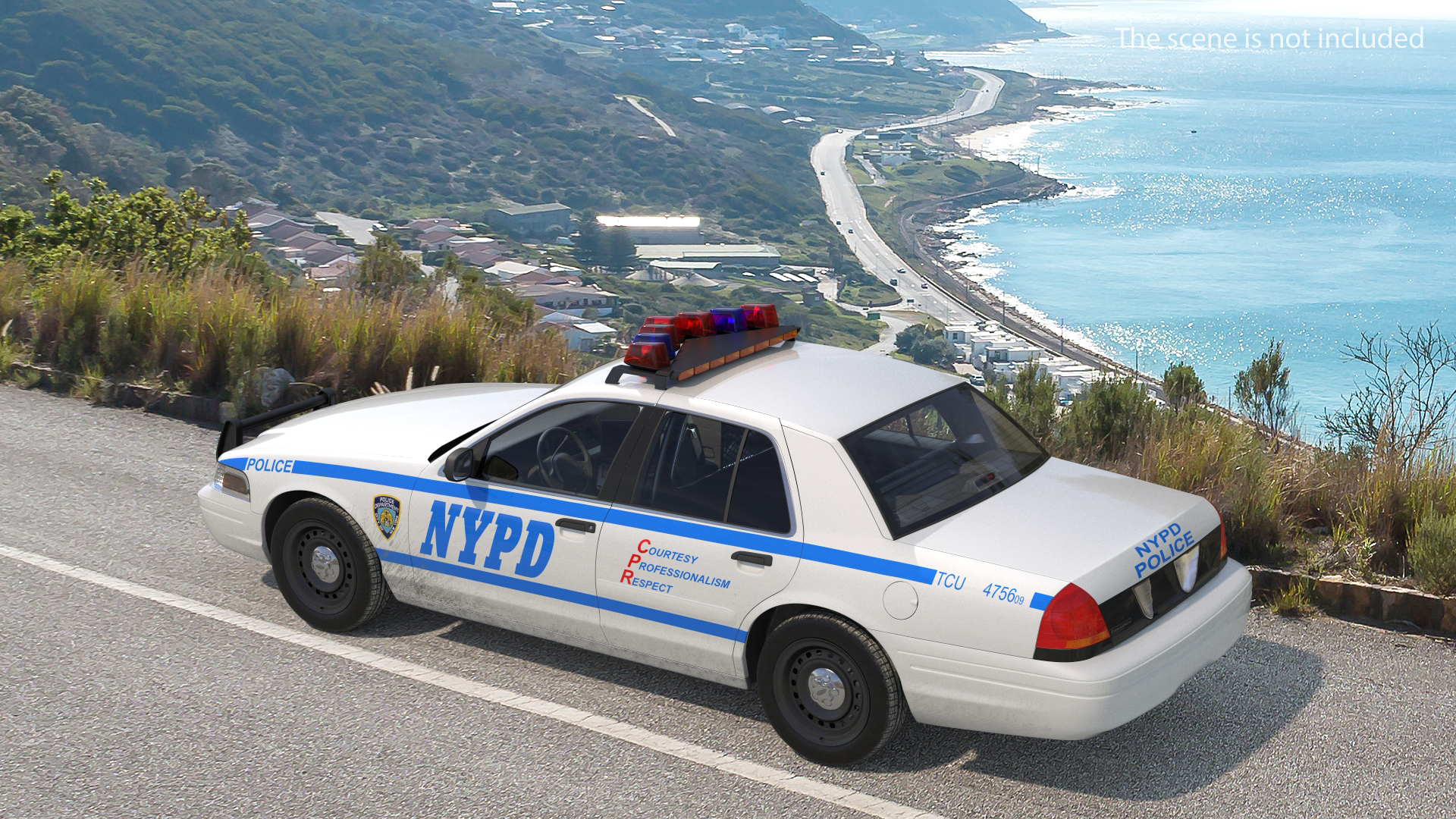 3D model Generic Police Car NYPD Rigged