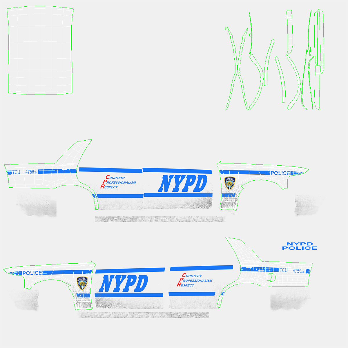 3D model Generic Police Car NYPD Rigged