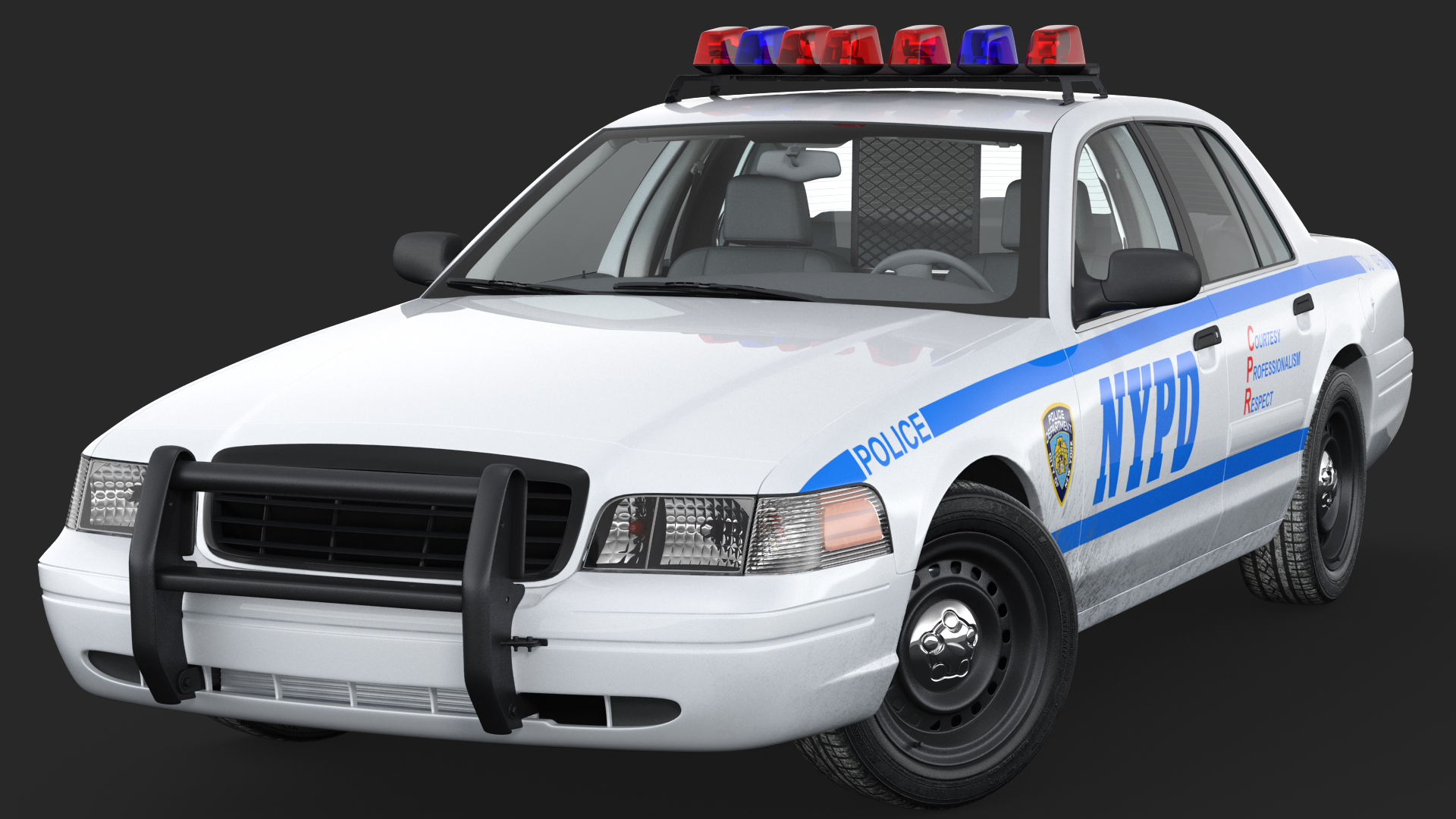 3D model Generic Police Car NYPD Rigged