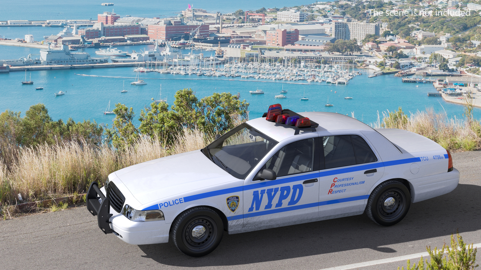 3D model Generic Police Car NYPD Rigged