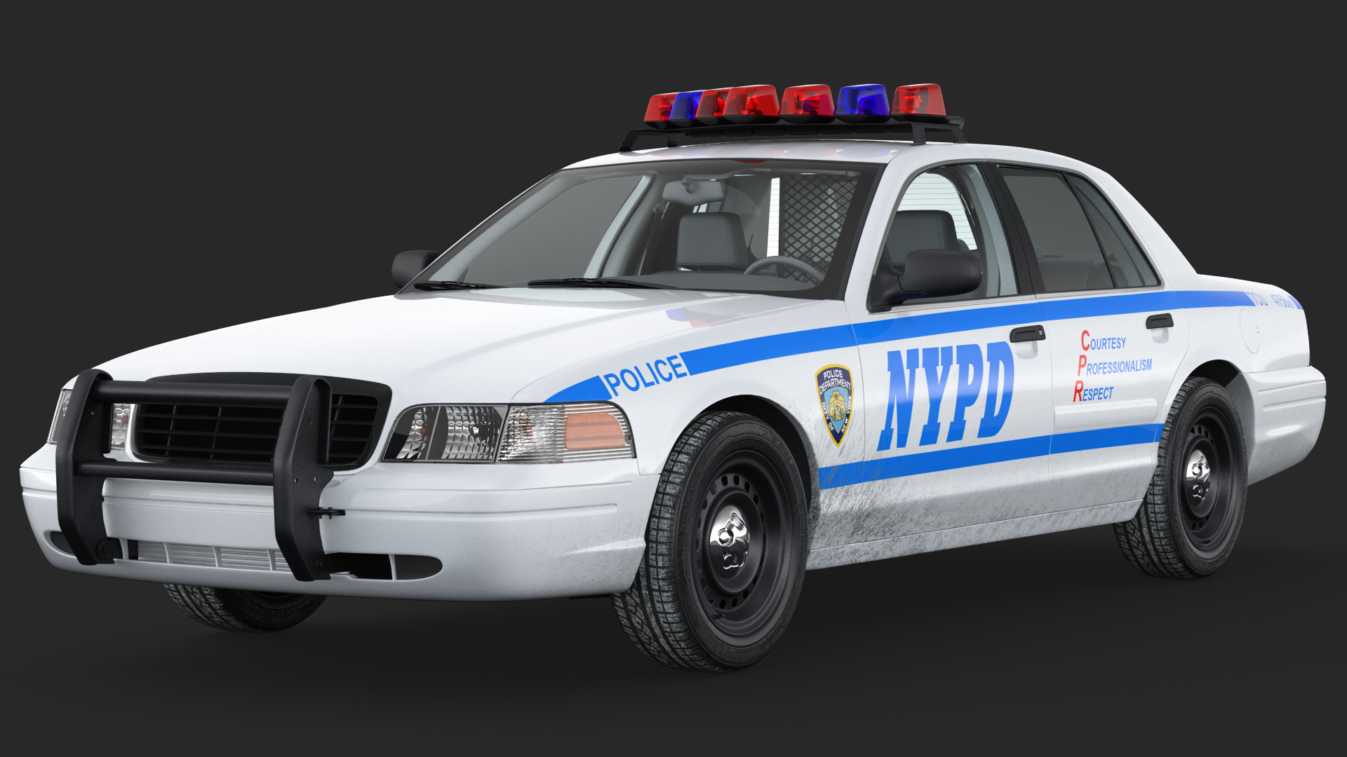 3D model Generic Police Car NYPD Rigged