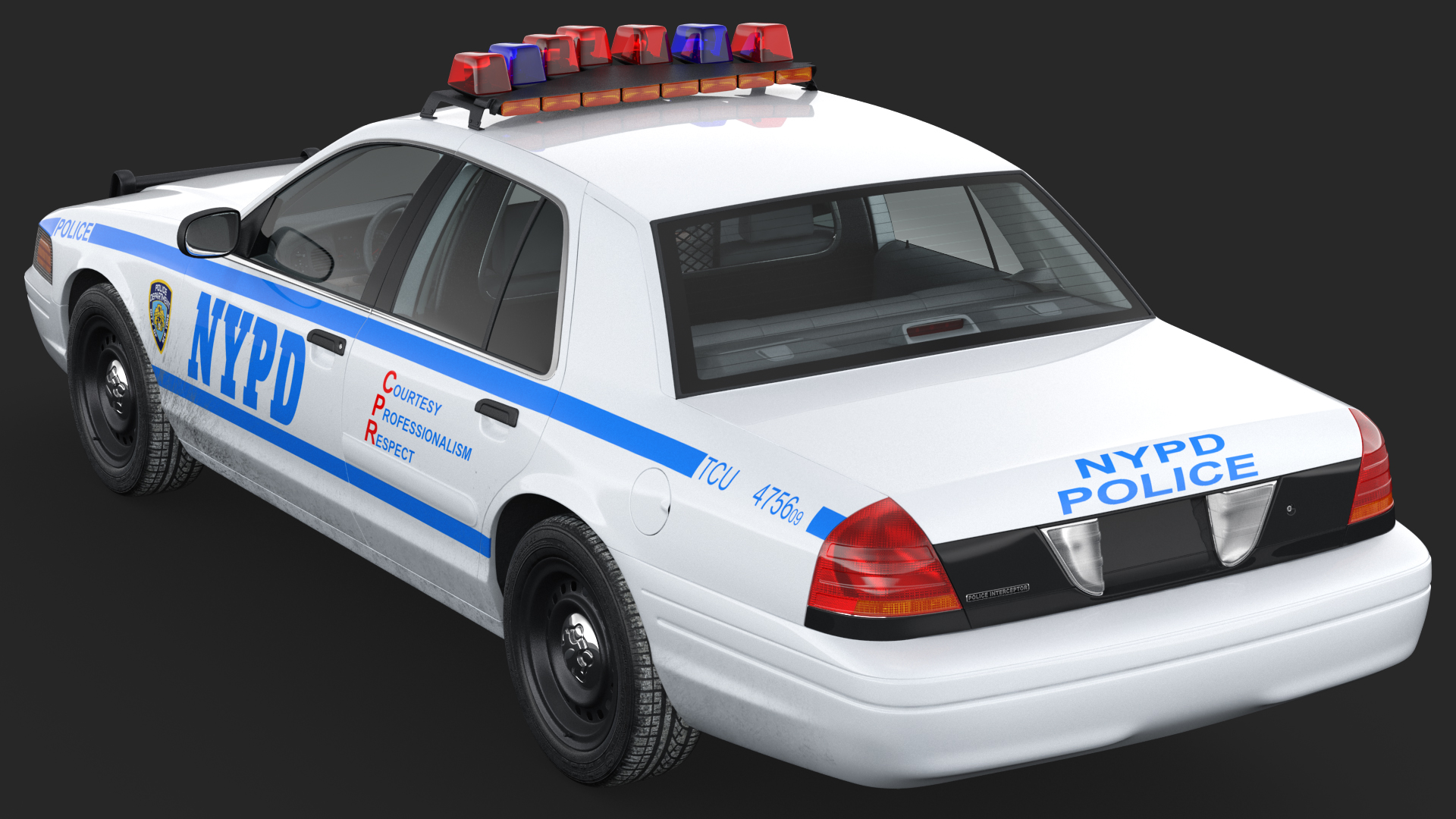 3D model Generic Police Car NYPD Rigged