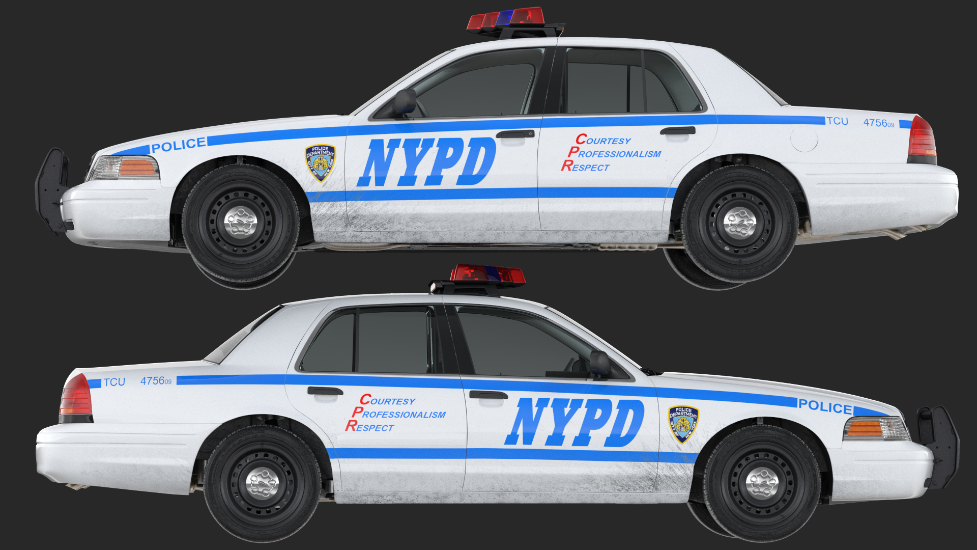 3D model Generic Police Car NYPD Rigged