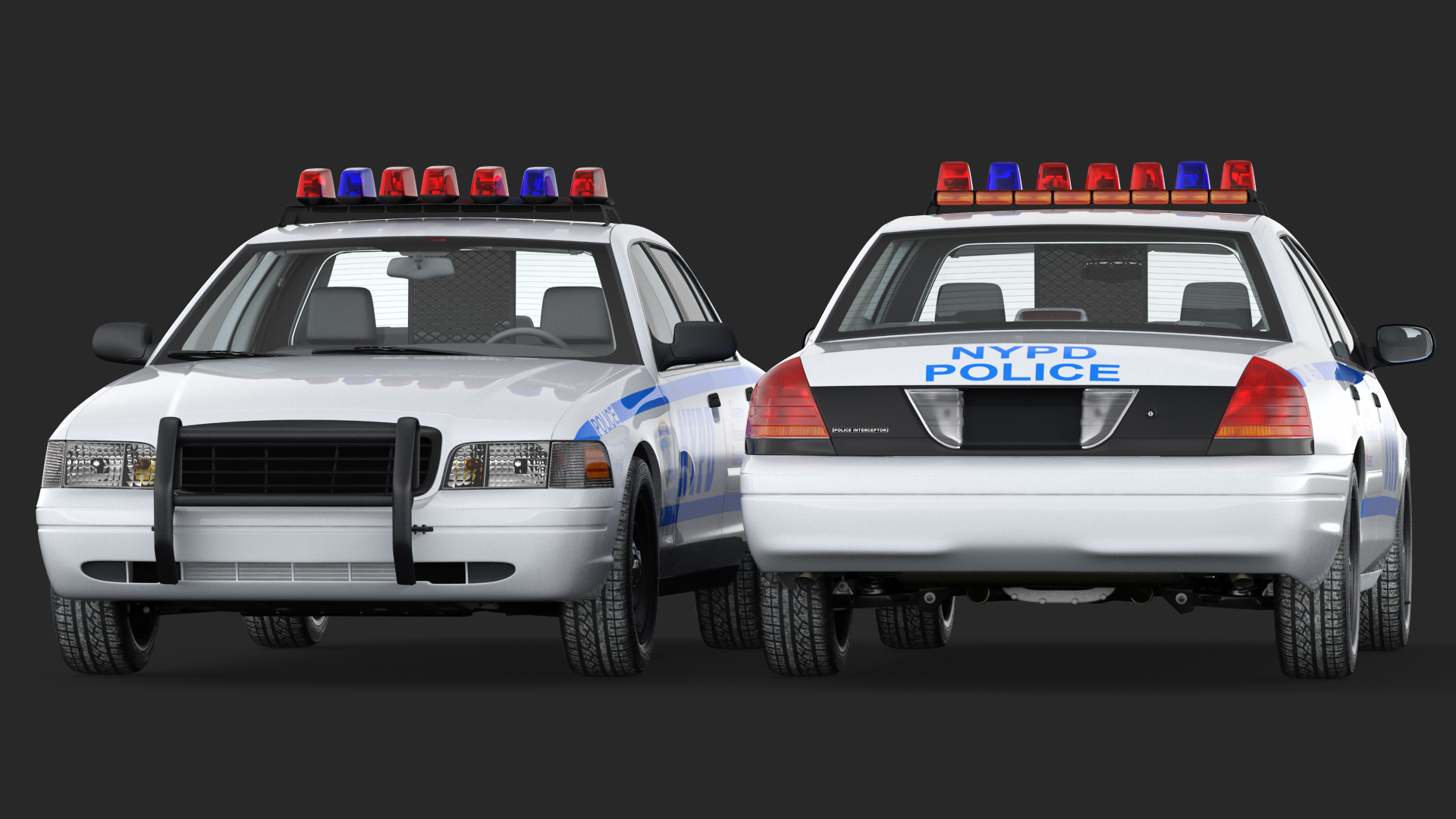 3D model Generic Police Car NYPD Rigged