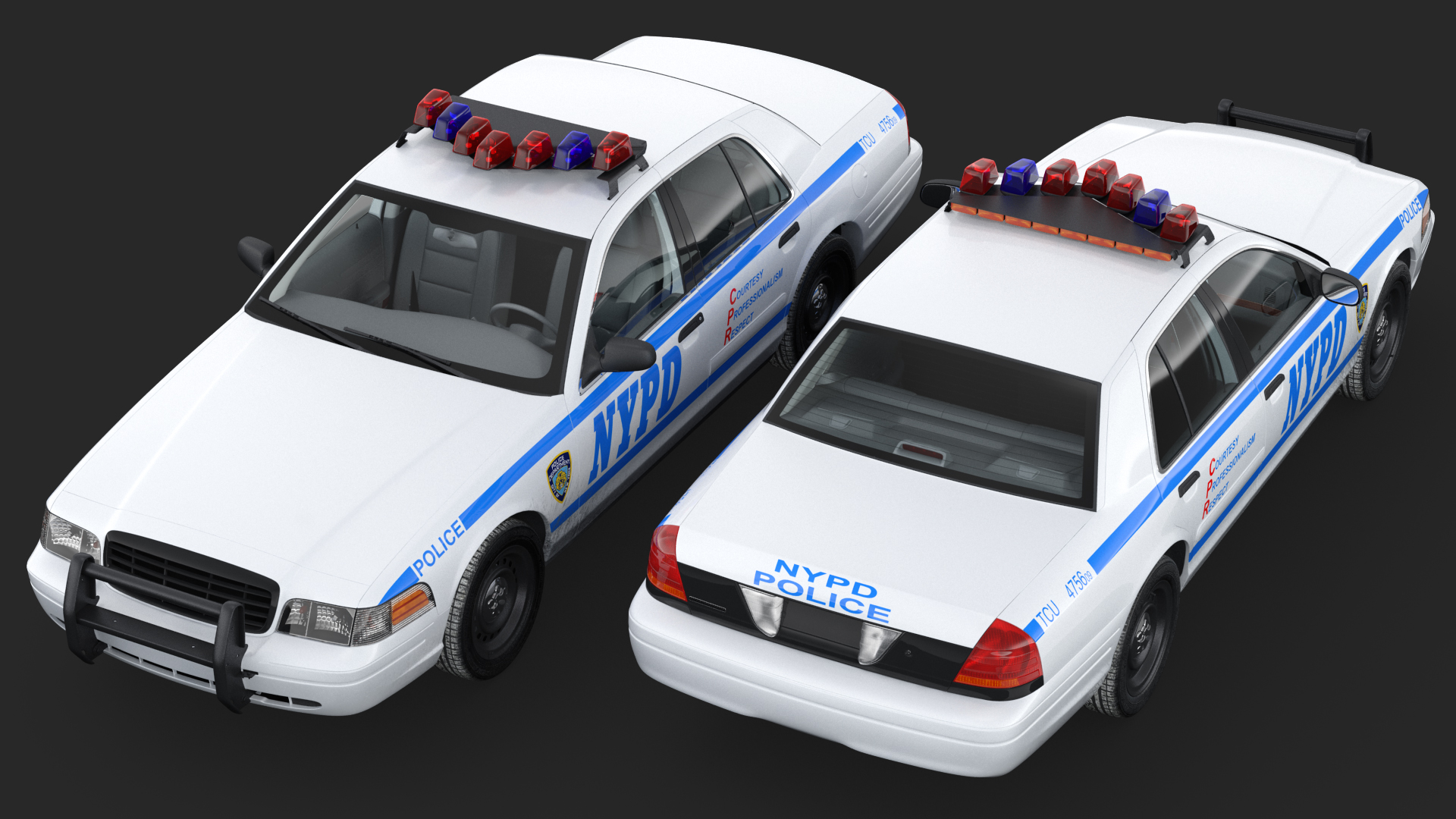 3D model Generic Police Car NYPD Rigged