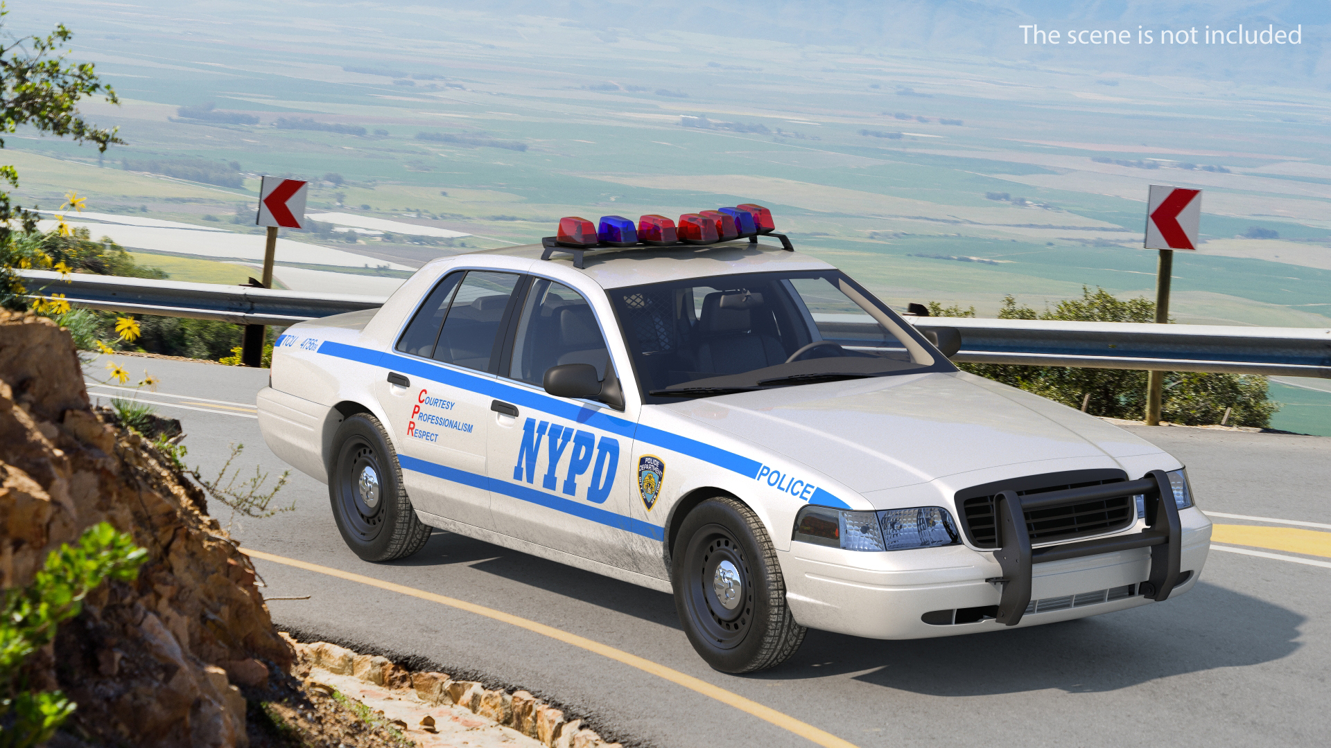 3D model Generic Police Car NYPD Rigged