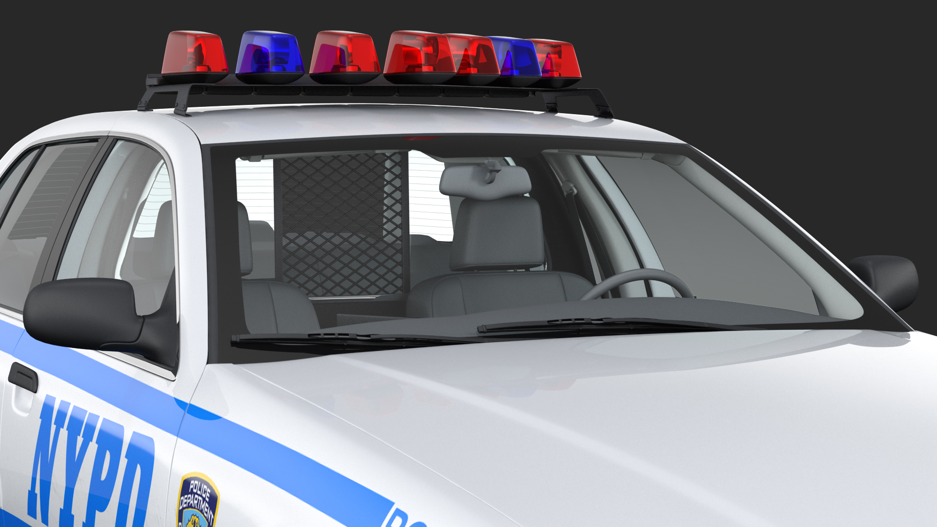 3D model Generic Police Car NYPD Rigged