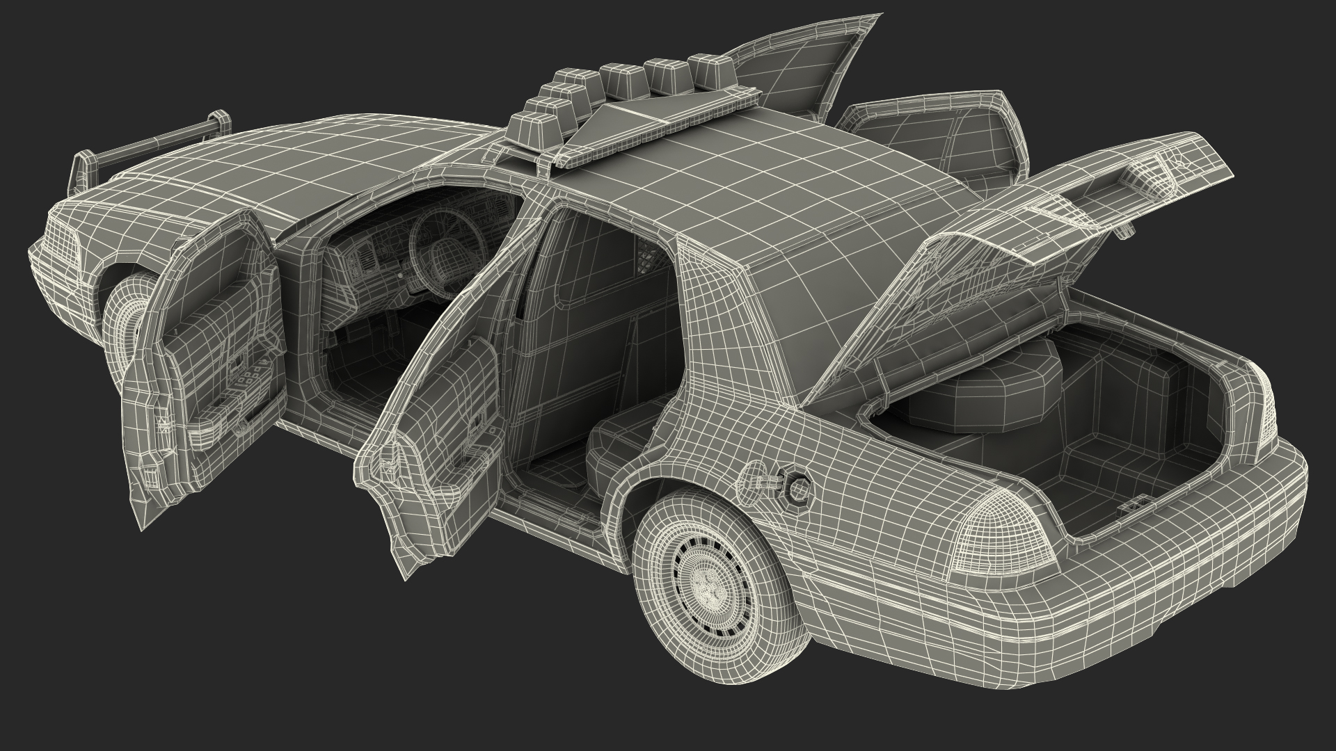 3D model Generic Police Car NYPD Rigged