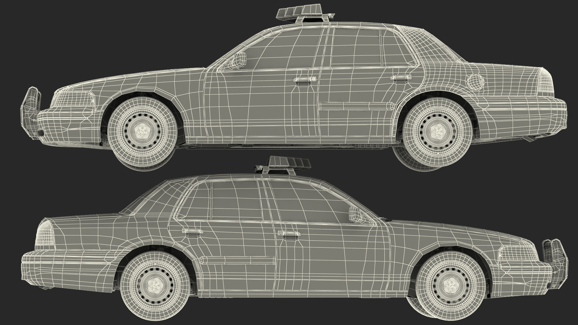 3D model Generic Police Car NYPD Rigged