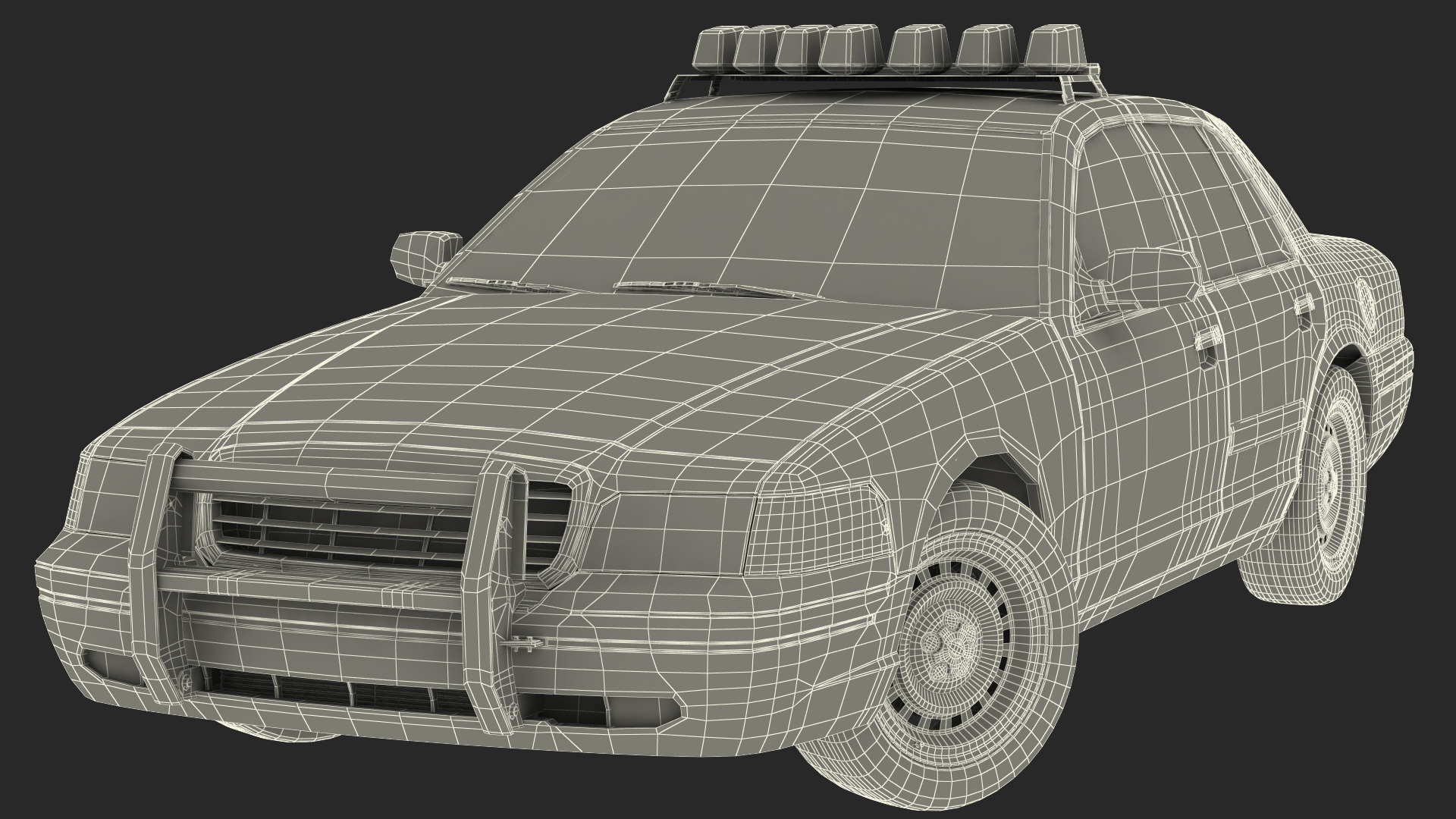 3D model Generic Police Car NYPD Rigged