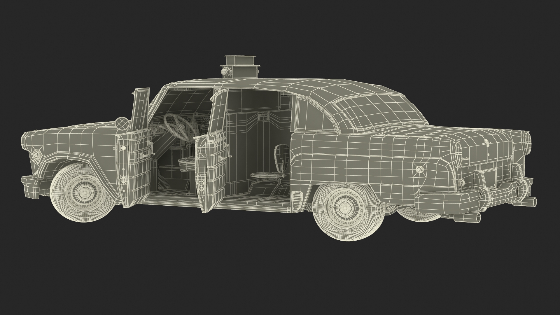 3D model Classic Checker Taxi Cab Rigged for Maya