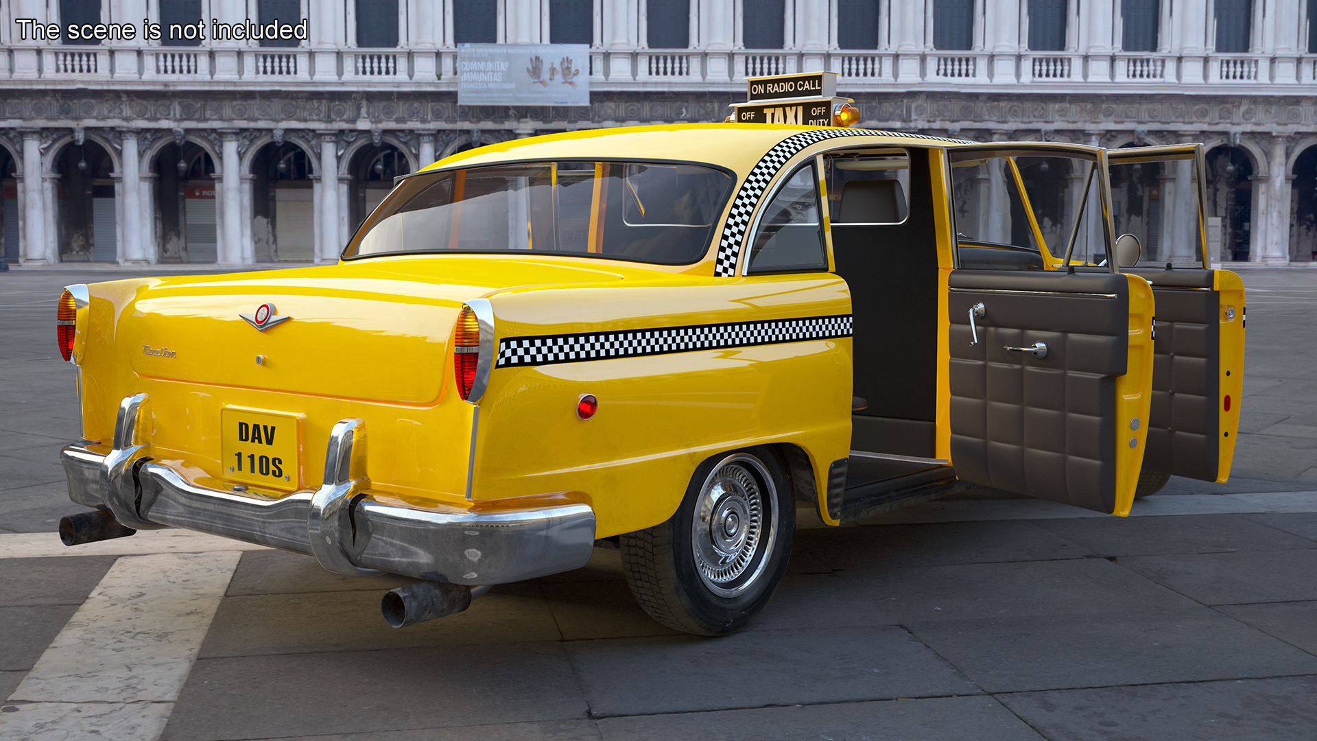 3D model Classic Checker Taxi Cab Rigged for Maya