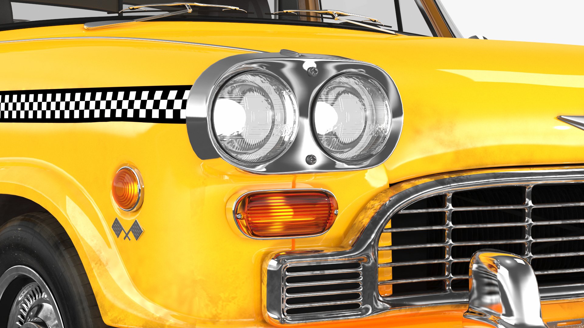 3D model Classic Checker Taxi Cab Rigged for Maya