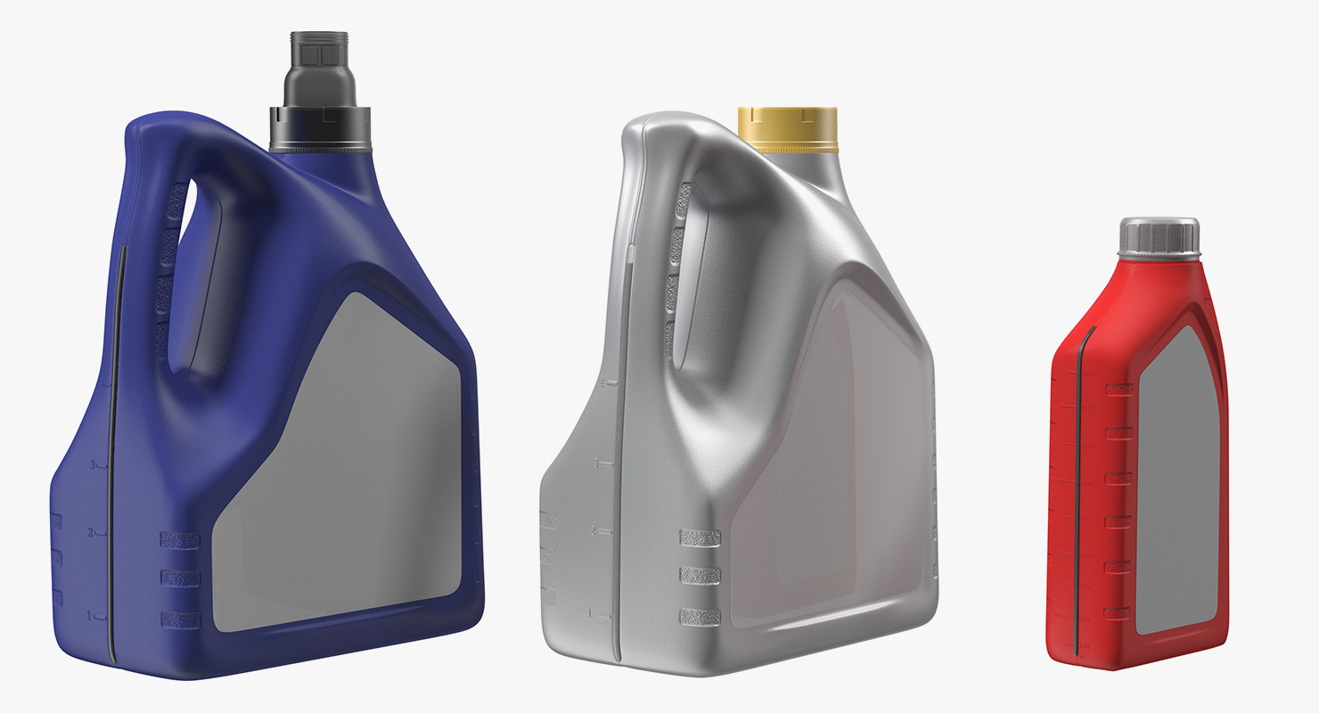 Motor Oil Bottles Set Generic 3D model