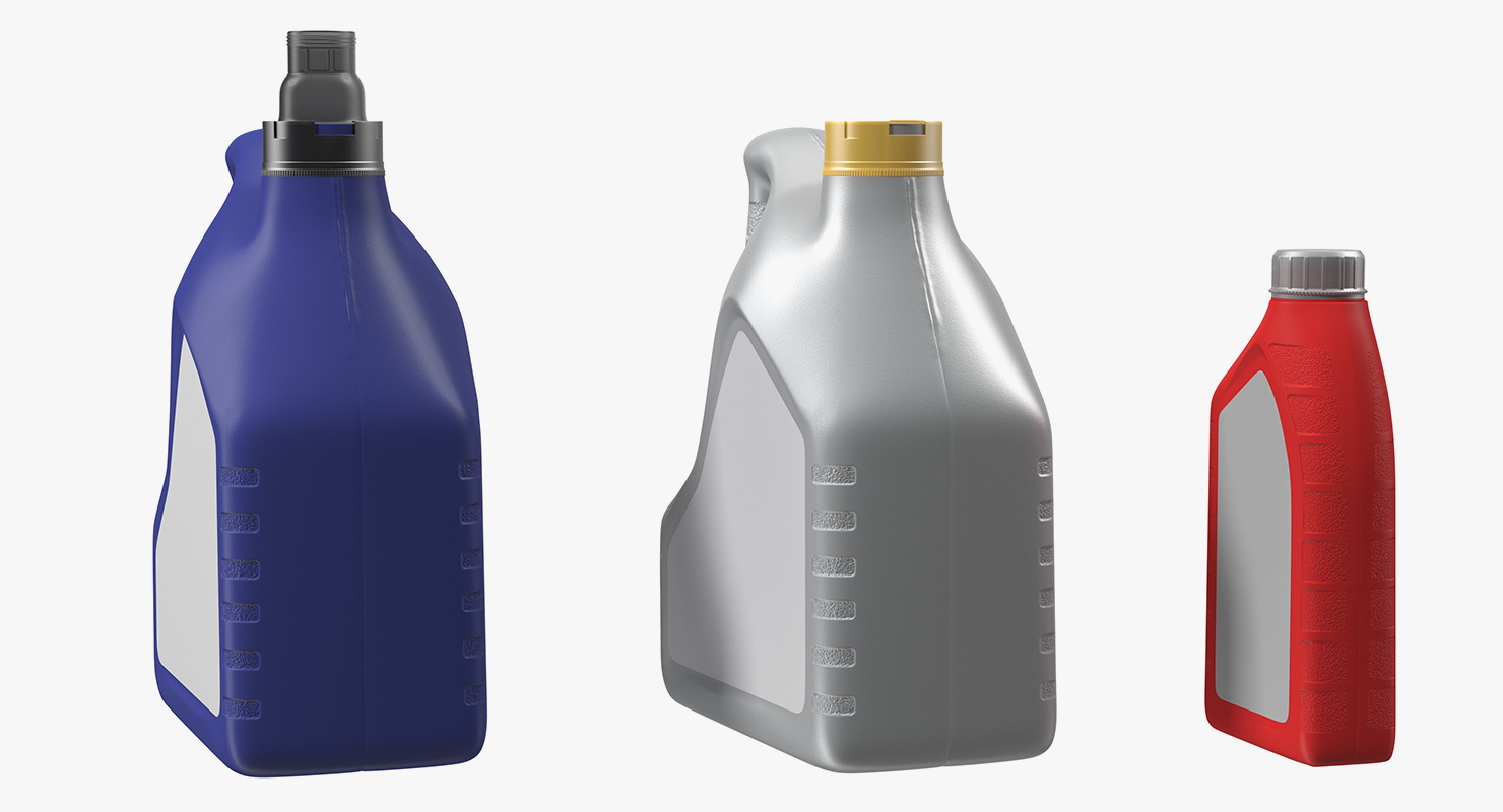 Motor Oil Bottles Set Generic 3D model