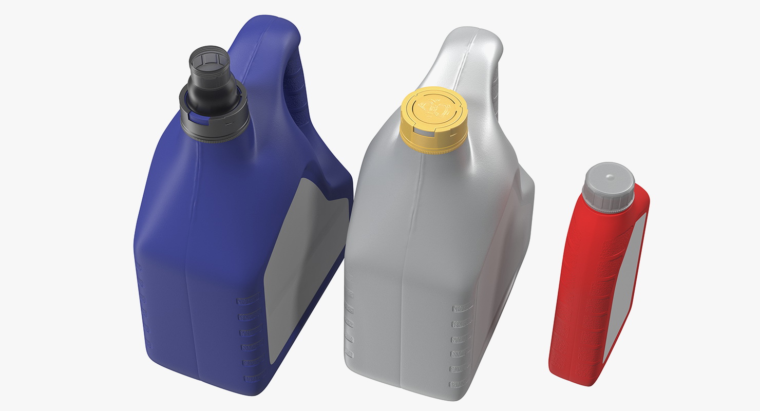 Motor Oil Bottles Set Generic 3D model