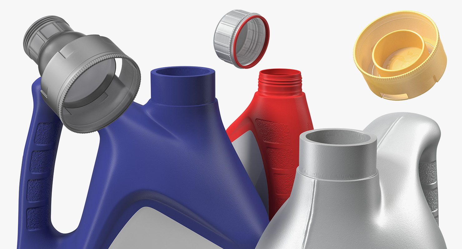 Motor Oil Bottles Set Generic 3D model