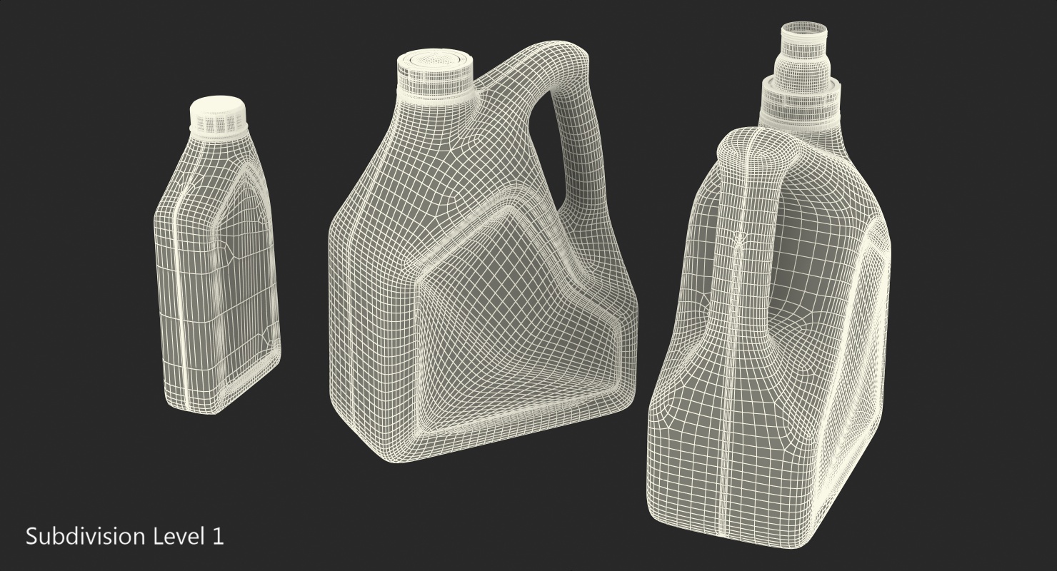 Motor Oil Bottles Set Generic 3D model