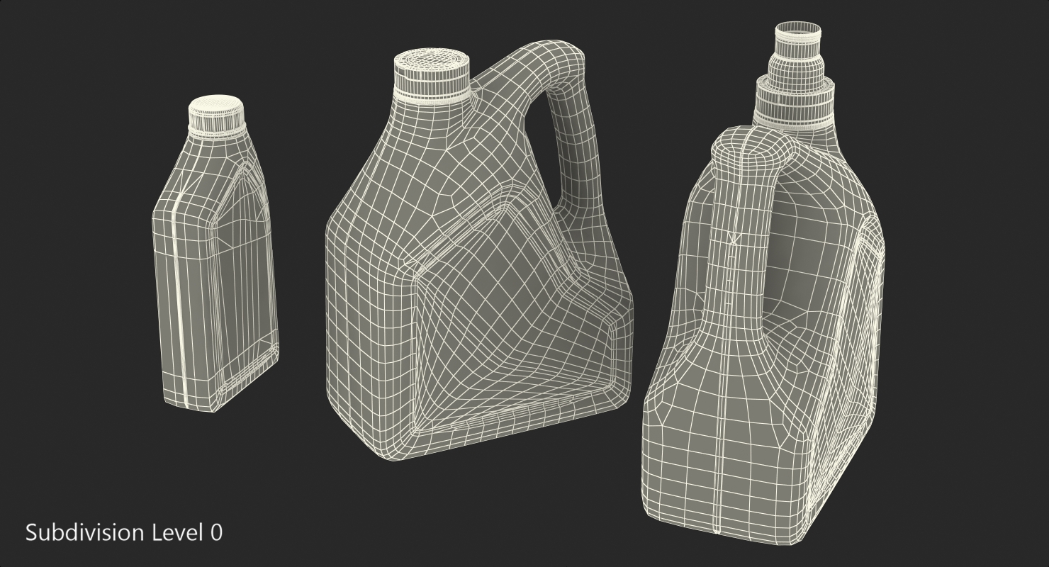 Motor Oil Bottles Set Generic 3D model