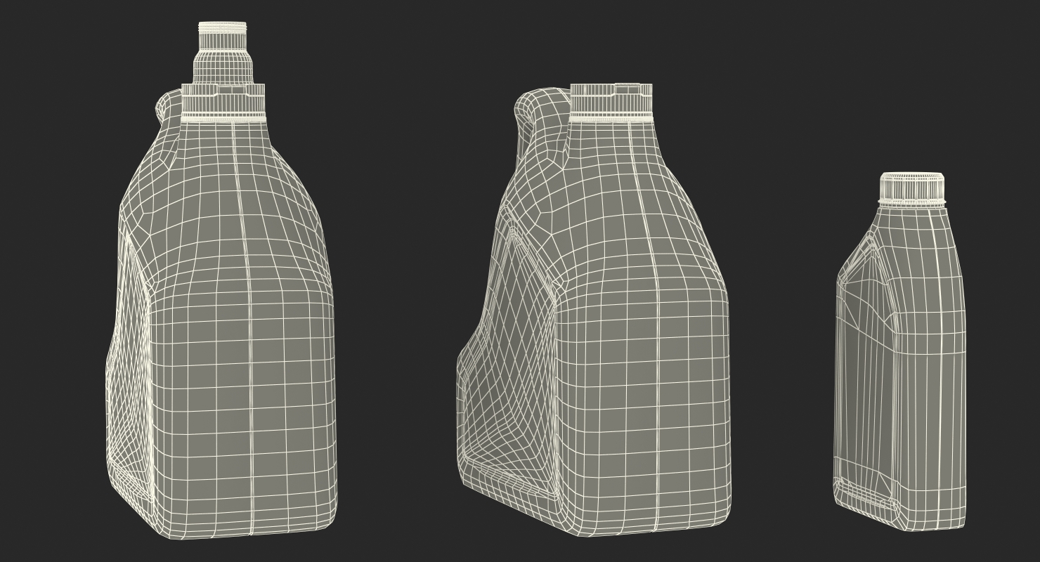 Motor Oil Bottles Set Generic 3D model