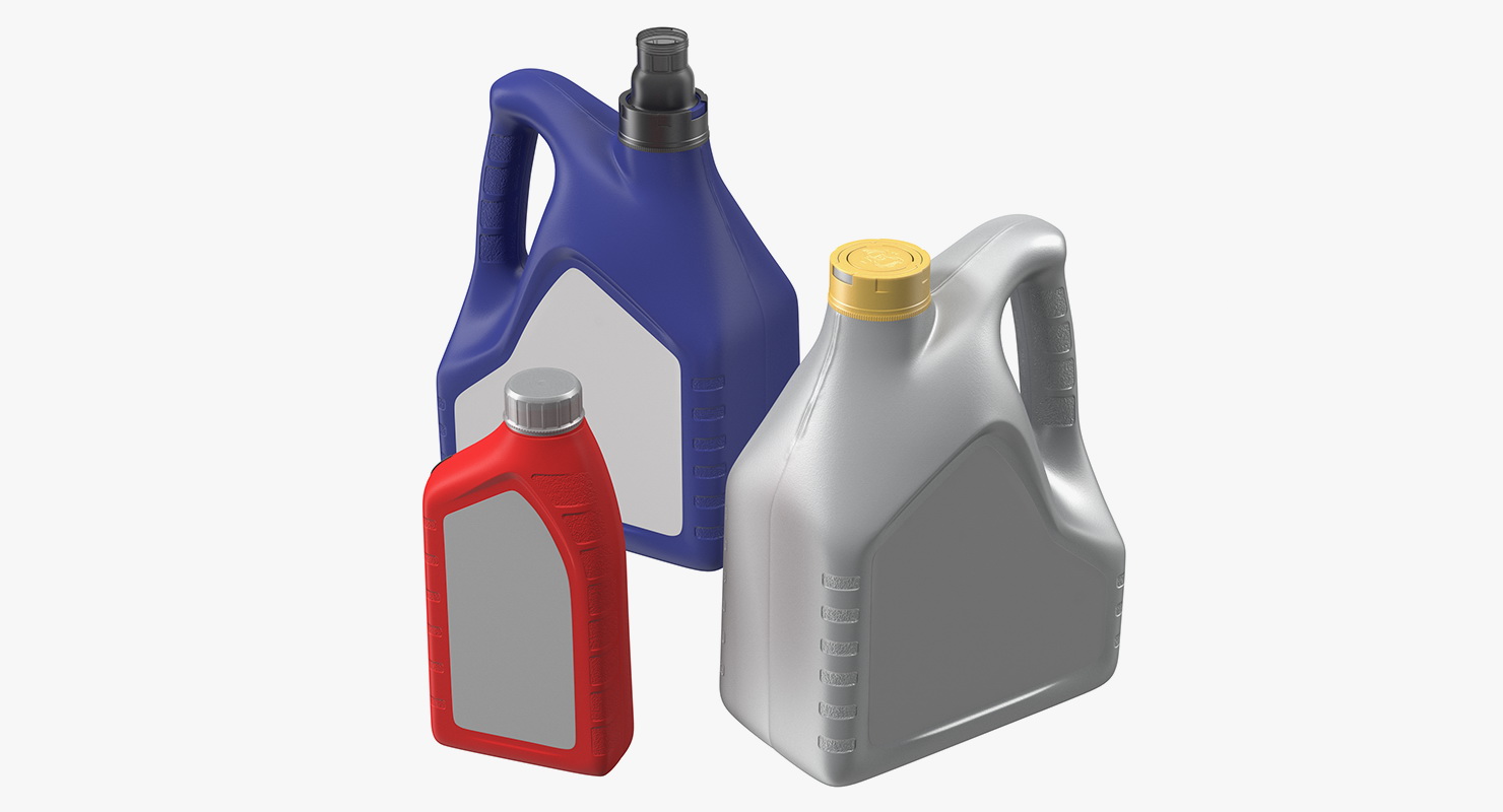 Motor Oil Bottles Set Generic 3D model