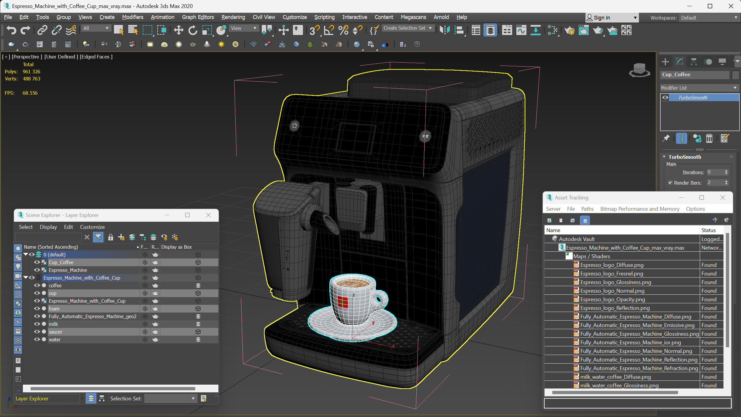 Espresso Machine with Coffee Cup 3D