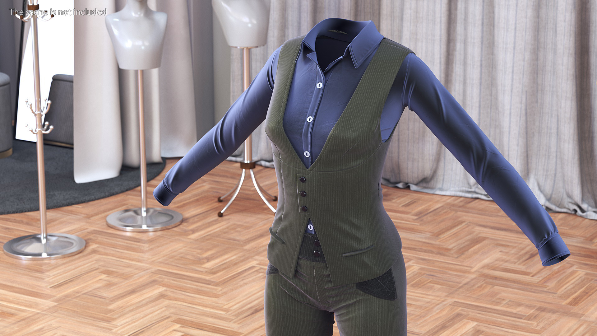 3D Formal Attire Suit for Women model