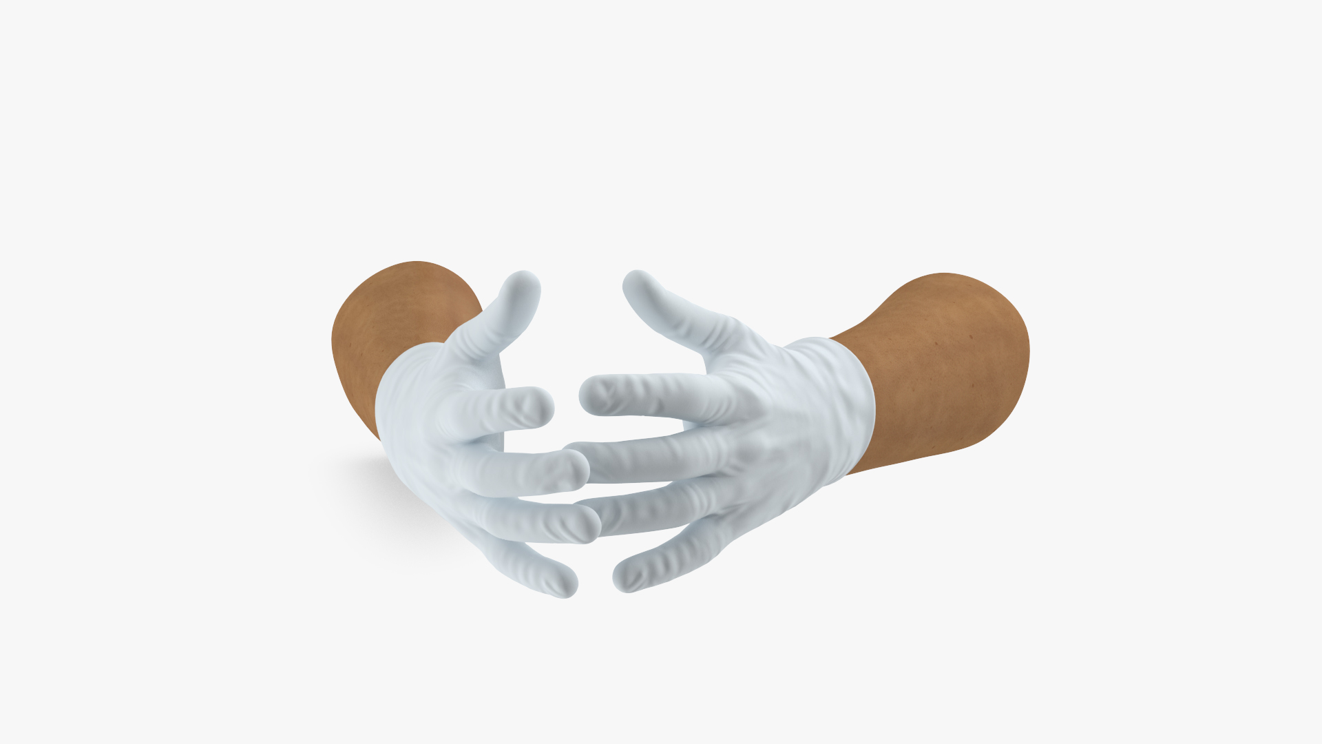 Hands Wearing Medical Gloves White 3D model