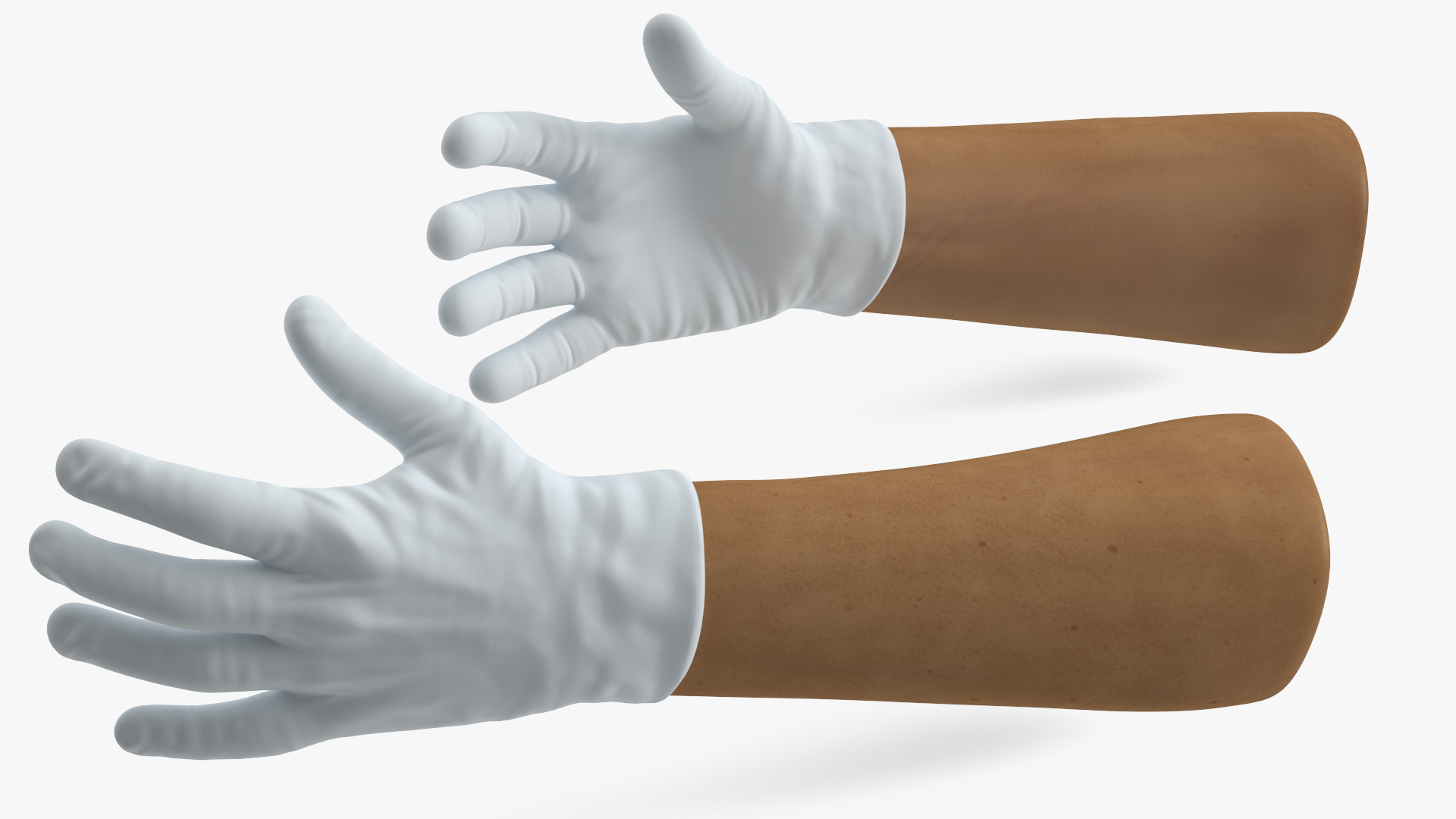 Hands Wearing Medical Gloves White 3D model