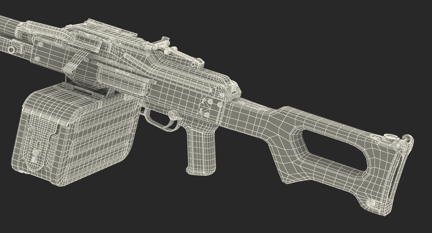 3D PKM With 100 Round Ammunition Box model