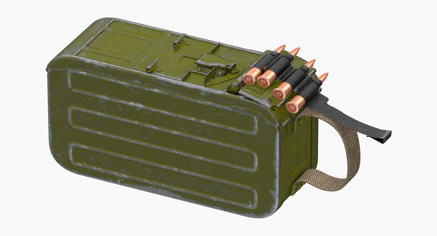 3D PKM With 100 Round Ammunition Box model