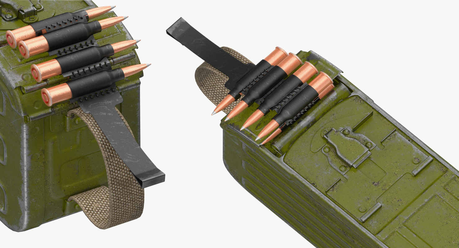 3D PKM With 100 Round Ammunition Box model