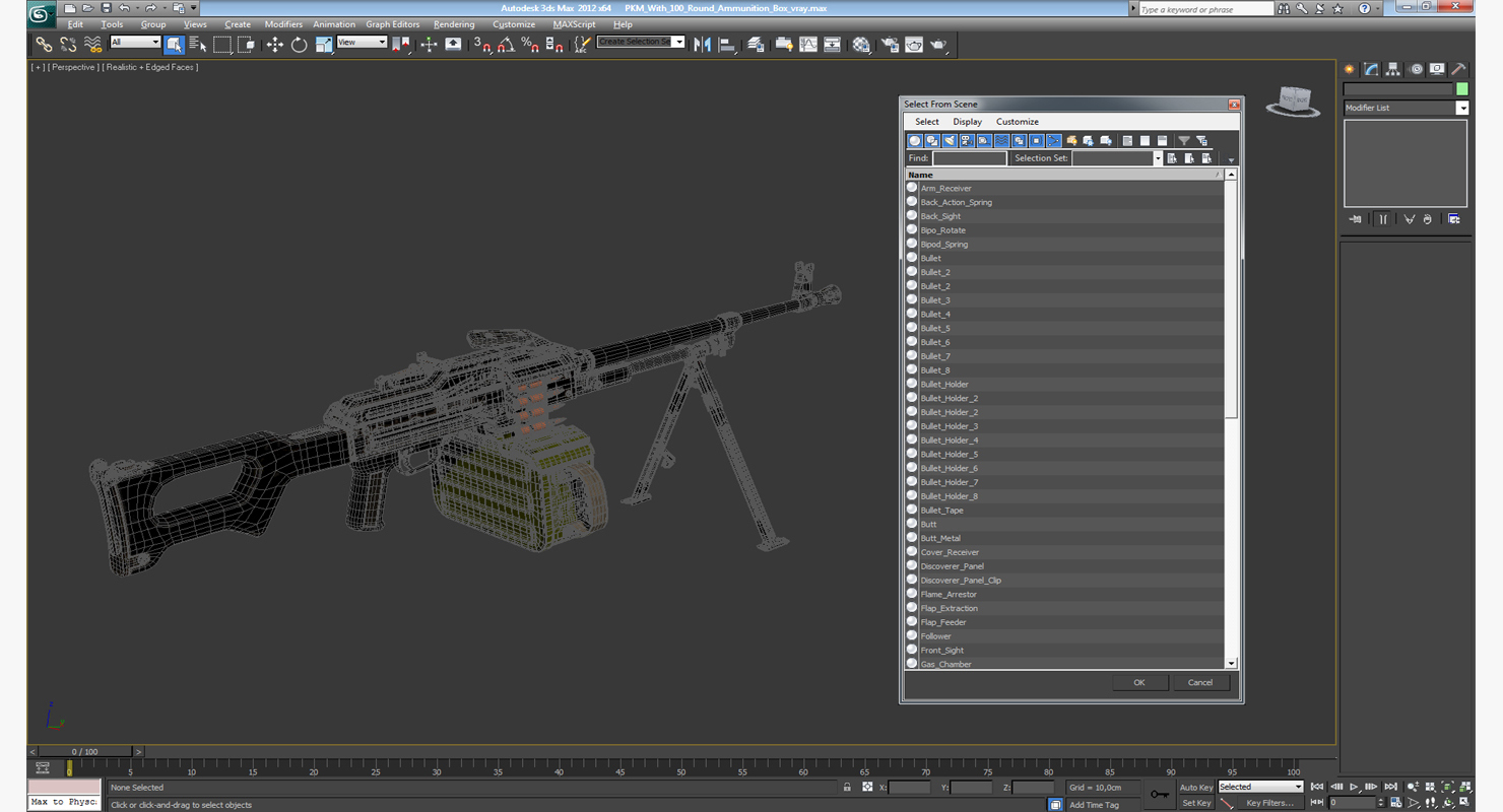 3D PKM With 100 Round Ammunition Box model