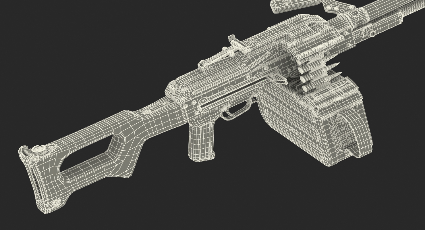 3D PKM With 100 Round Ammunition Box model