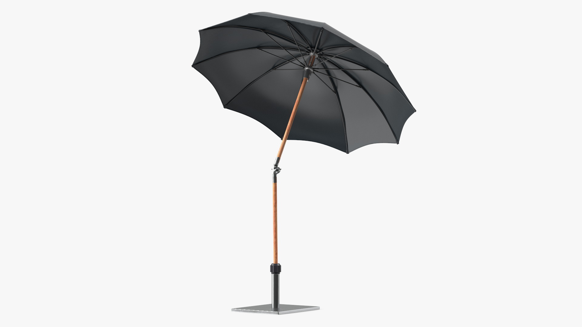 Adjustable Garden Umbrella Black 3D