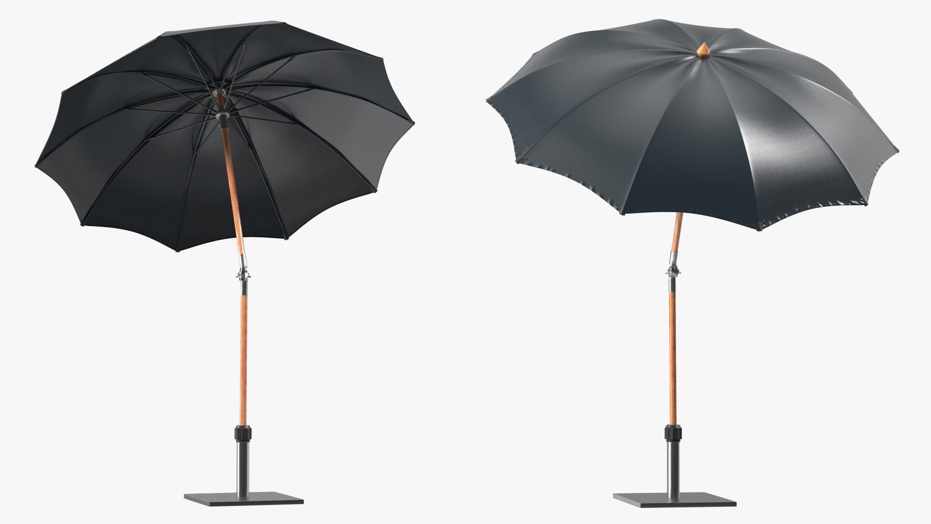 Adjustable Garden Umbrella Black 3D