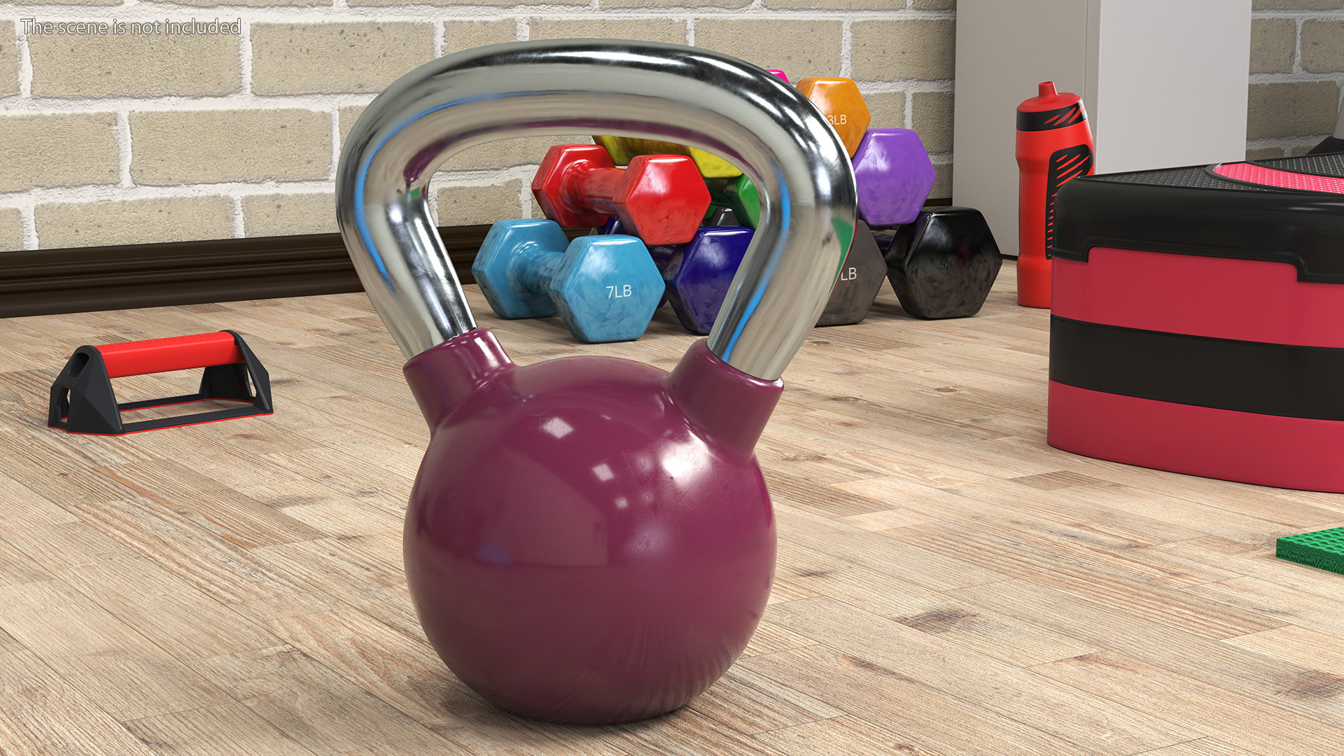 3D model Vinyl Coated Metal Kettle Bell 20kg